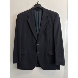 Jos A Bank Mens 44R Suit Jacket Wool Navy Blazer Classic Fit Business
